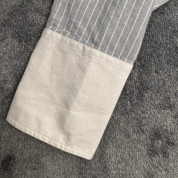 Madewell Button Down Shirt Womens Large Lt Blue Striped Boxy Preppy Classic - Picture 7 of 12